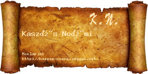 Kaszás Noémi névjegykártya